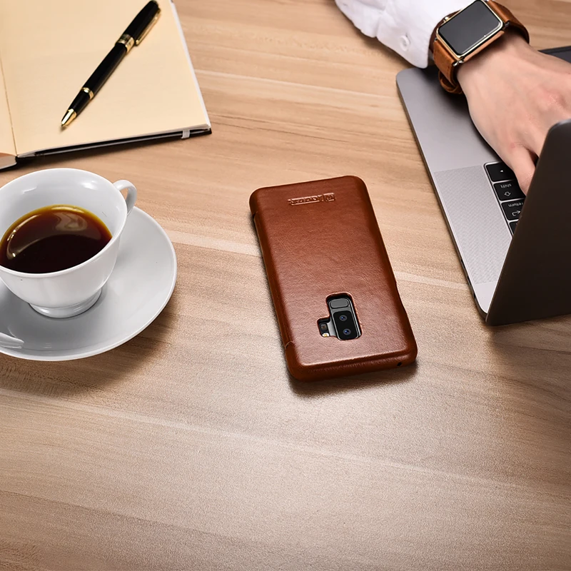 Чехол для Samsung S9/S9 Plus винтажный полностью закрытый ручная работа натуральная кожа