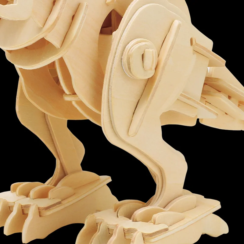 DIY 3D деревянные головоломки Электронные игрушки ходьба T-Rex дети Рождественские