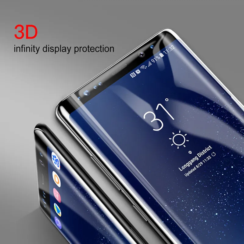 Закаленное стекло Baseus для Samsung Galaxy Note 8 премиум класса защитная 3d пленка экрана с