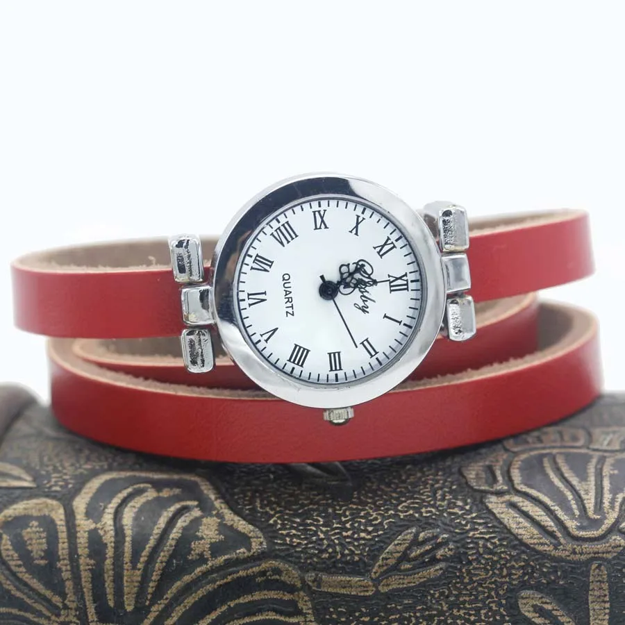 silver watch red Shsby новые модные женские часы с длинным кожаным ремешком женские часы с серебряным браслетом римские винтажные часы ЖЕНСКИЕ НАРЯДНЫЕ часы - Цвет: silver watch red