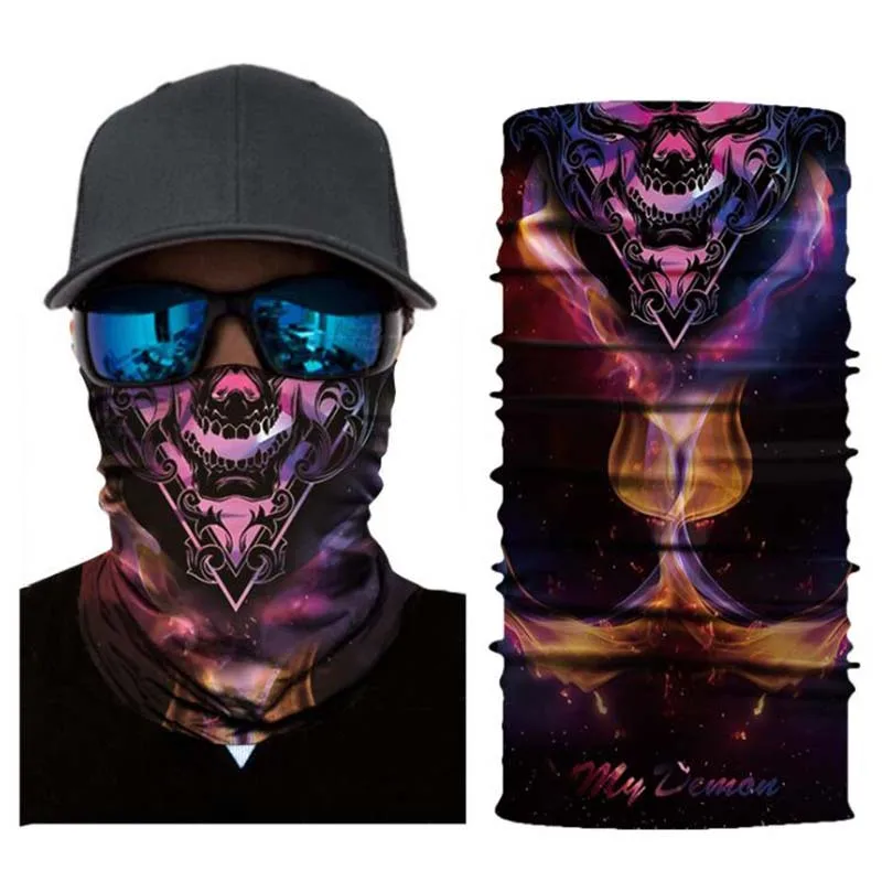 3D клоун череп Волшебная велосипедная маска грелка для шеи Защита для лица теплый открытый велосипедный и Лыжный спорт бандана для рыбалки Балаклава шарф для мужчин и женщин