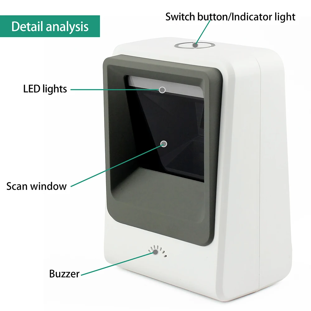 2D автоматический сканер штрих кода Symcode 1D/2D USB Handsfree считыватель кодов с функцией