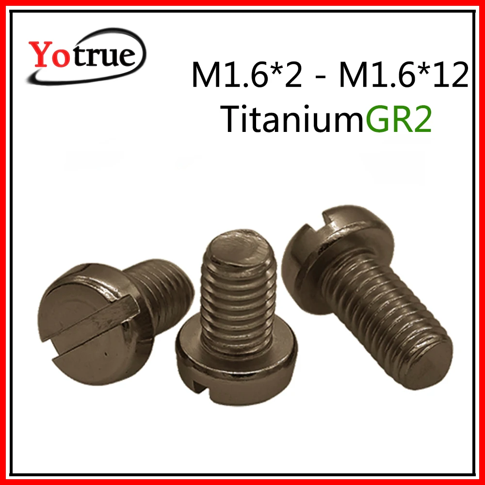 50 шт. чистый титан M1.6 * L GR2 круглая головка цилиндрическая с прорезями Маленький