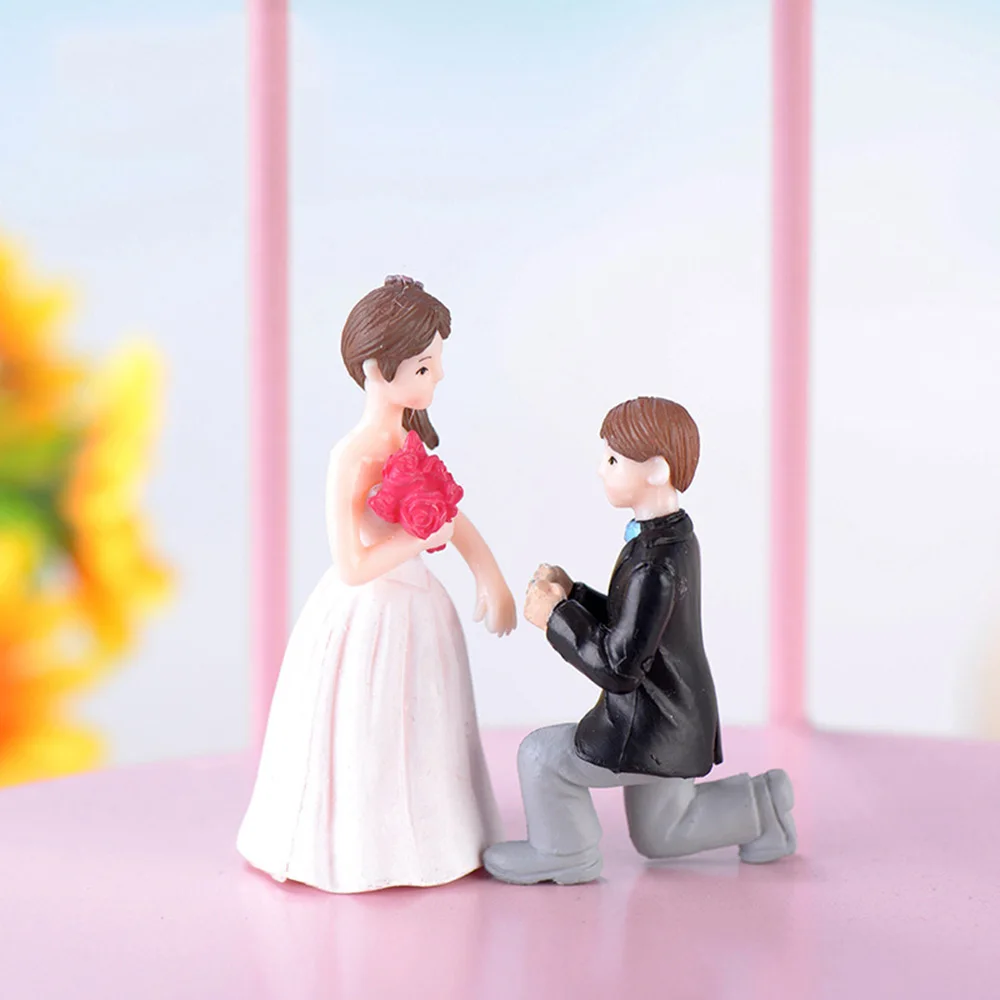 2 шт. кукольная Статуэтка для свадебного возлюбленного миниатюрная пара невесты