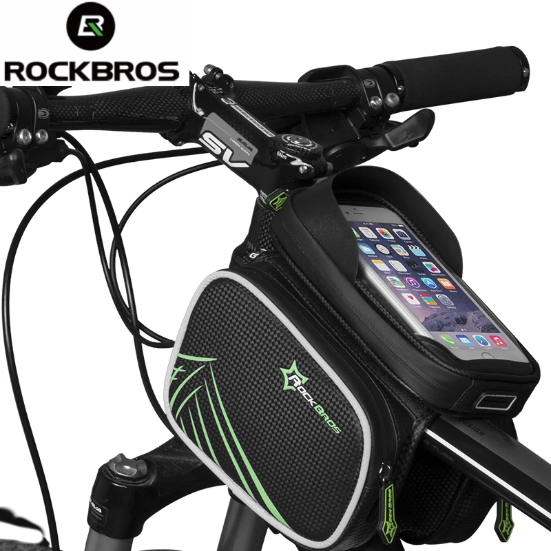 Rockbros велосипедные прогулки на велосипеде рама передняя глава верхней трубы мешок и двойной велоспортный паньер для 4.2 / 5.8 сотового телефона смартфон чехол
