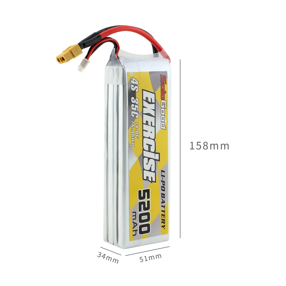 SoloGood 4S Lipo батарея 14 8 V 2200mAh 25C 2600mAh 3300mAh 4200mAh 5200mAh 35C XT60 T вилка|Детали и аксессуары| |