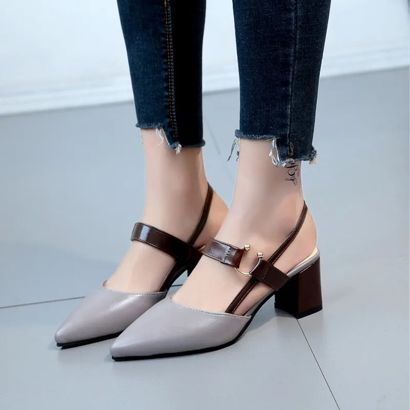 Новые женские сандалии Baotou новые босоножки на высоком каблуке модные брендовые