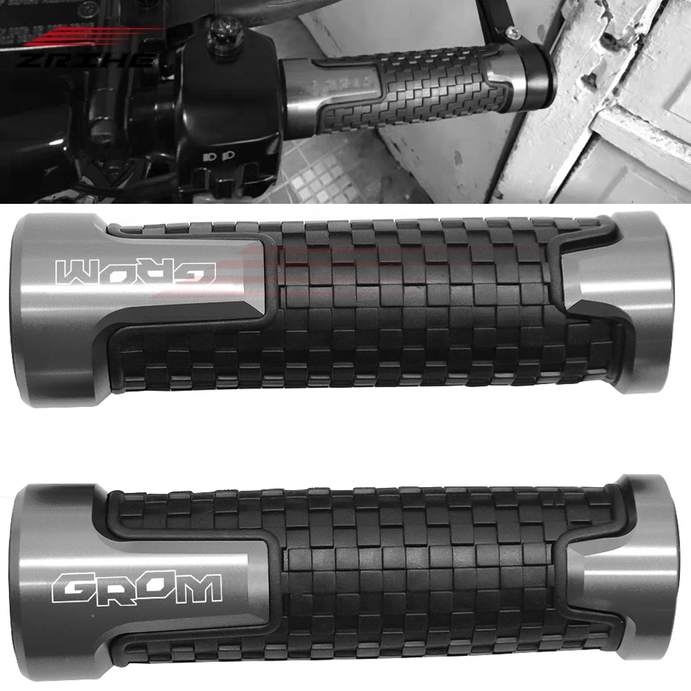 CNC алюминиевая рукоятка Руля Мотоцикла Ручка Бар Нескользящие резиновые ручки