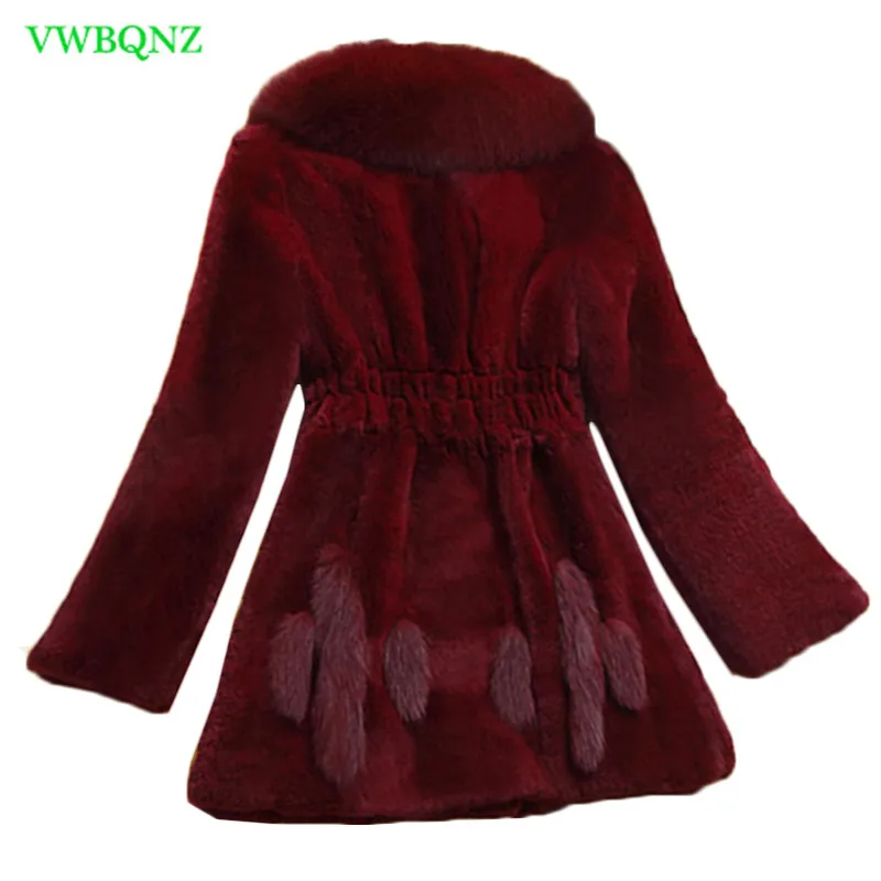 New Faux Fur Coat Plus size Women's Artificial Rex Rabbit Cape Jacket Female Overcoat Short Imitation Coats 6XL A772 | Женская