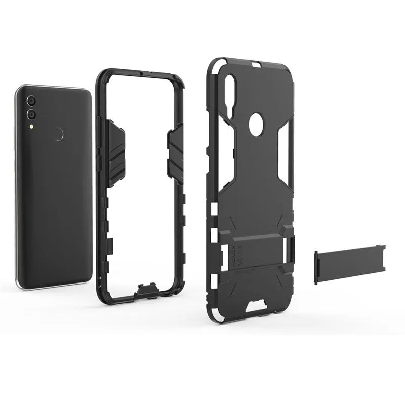2 in 1 Hard PC+Soft Silicone TPU Rugged Rubber Kickstand Armor Phone Case For HUAWEI HONOR 10 Lite / P Smart 2019 Stand Cover |