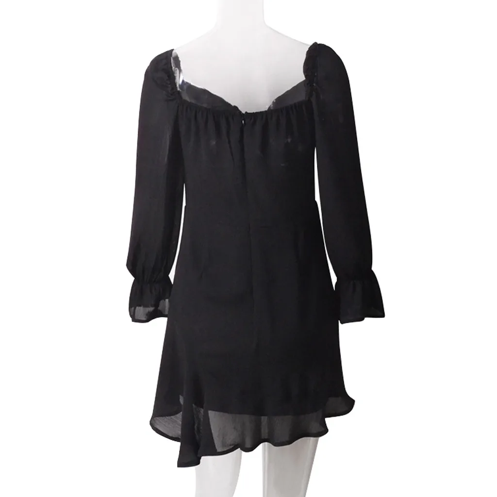 Модное женское сексуальное однотонное Плиссированное летнее платье с бантом