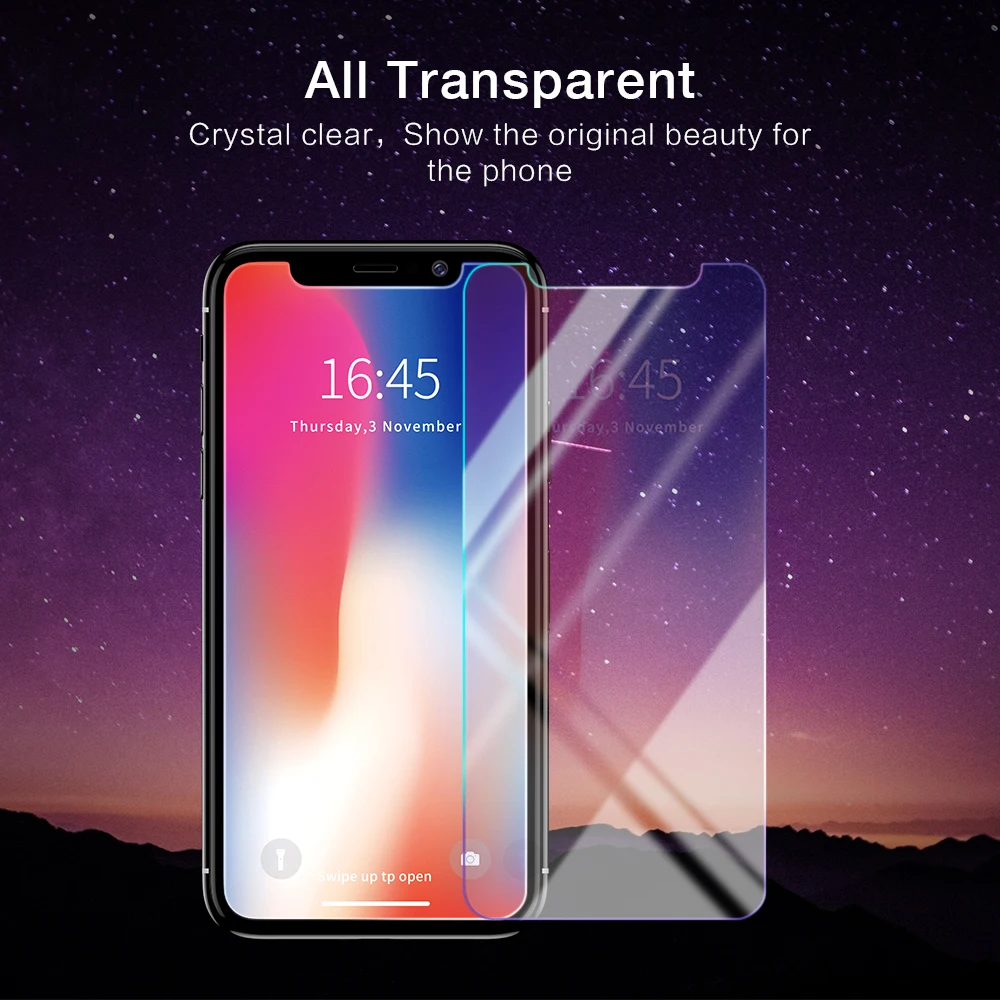 RZP 9H закаленное стекло для iPhone X Защита экрана Apple 10 2.5D HD прозрачная стеклянная