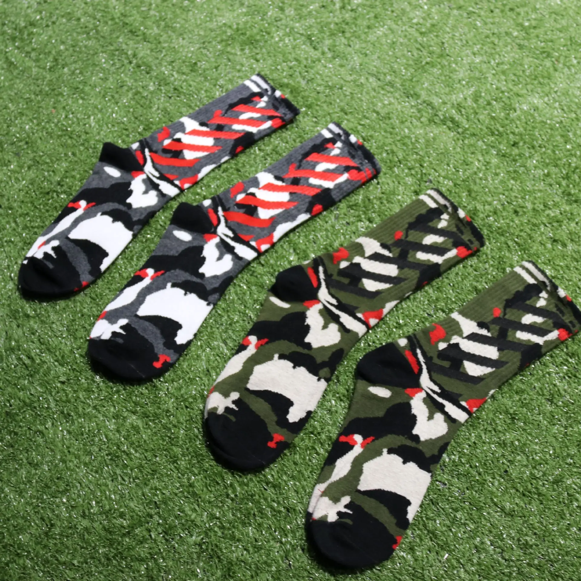 Men Women Cotton Camo Socks Skate Hip-hop Street Camouflage Slide Striped Cool Happy Funky Harajuku Streetwear Sock | Мужская одежда
