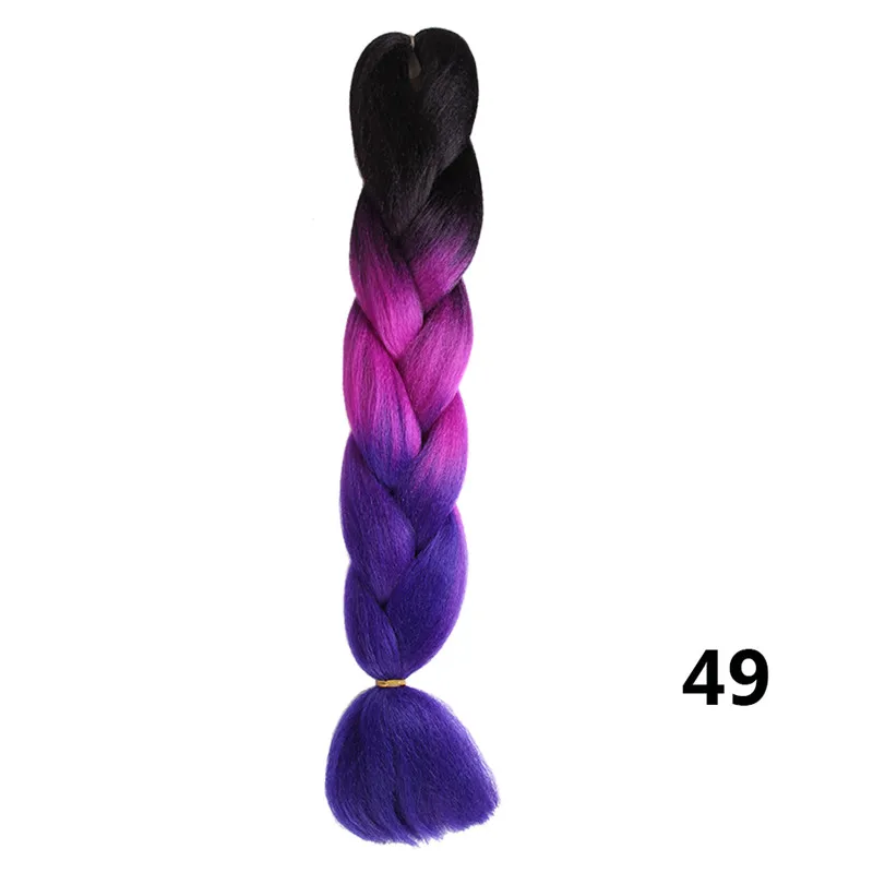 #4 Sambraid jumbo косы ombre канекалон 24 inch плетение волос для вязания канекалон крючком косы синтетических крючком волос 100g - Цвет: #4