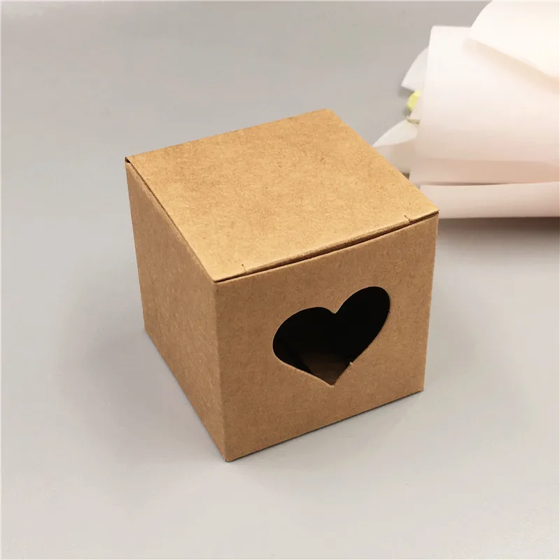 10 шт. 5x5x5 см простая крафт-бумажная коробка для свадебной вечеринки