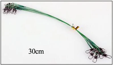 green30cm JSFUN 200 шт крючки для рыболовного грузила линия Sedal анти-укус веревка проволочный вдеватель 15/23/30 см леска рыболовные снасти 40LB FL108 - Цвет: green30cm
