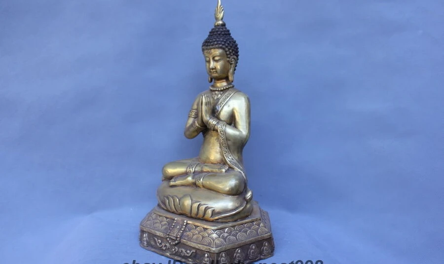 16 тайский Буддизм Храм Ayutthaya Sakyamuni Будда тибетская бронза | Дом и сад