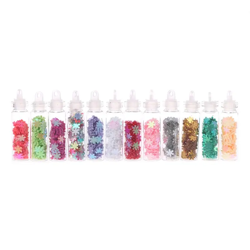 12 Bottle/Set Glitter Filling Tools Filler Decoration Star Heart Floral Ornaments DIY Tool Sequin Epoxy Resin Mold Accessories | Украшения