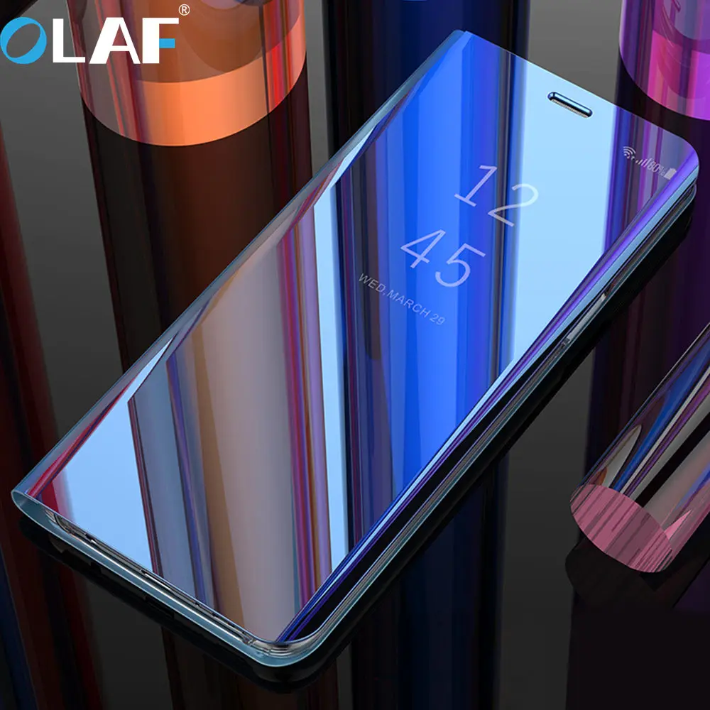Умный зеркальный чехол OLAF для Samsung Galaxy S9 S8 S7 S6 Edge Plus For Note 9 8 5 J3 J5 J7 J6 A3 A5 A7 A8 2017 2018 |