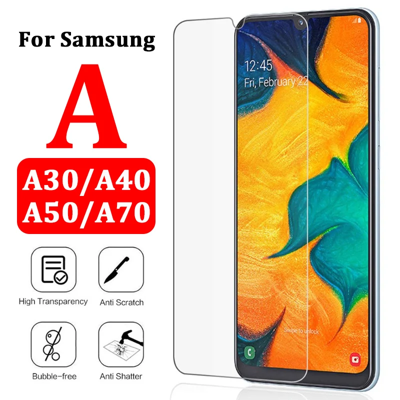 Закаленное стекло для samsung A70, для samsung Galaxy A50, A40, A30, A60, A80, полное покрытие, защита экрана A 70 vidrio, защита для экрана