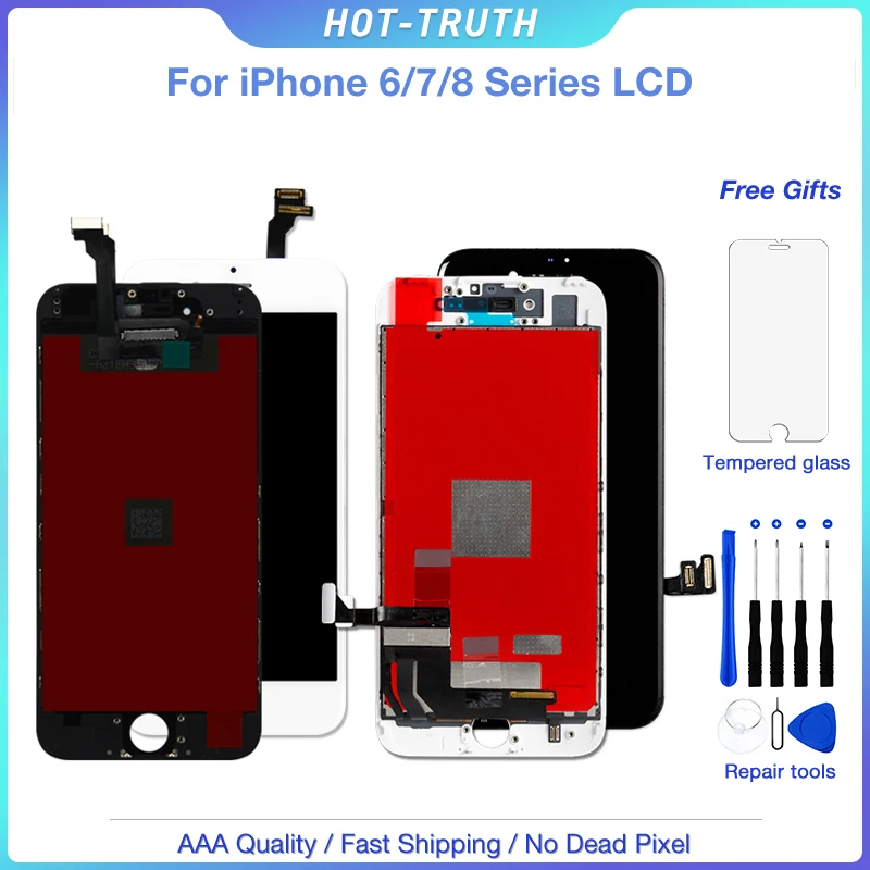 1 шт. класс AAA дисплей для iPhone 6 6s 7 8 Plus ЖК-дисплей дигитайзер сборка с 3D сенсорным 100%