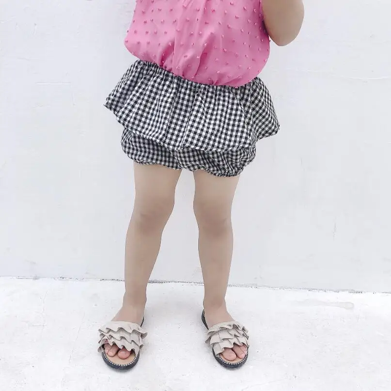 Лето 2019 шорты для маленьких детей из ПП в клетку девочек детские брюки