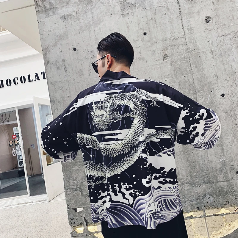 

Men Summer Long Kimono Cardigan Men Traditional Japanese Kimono Male Open Stitch Jacket 2019