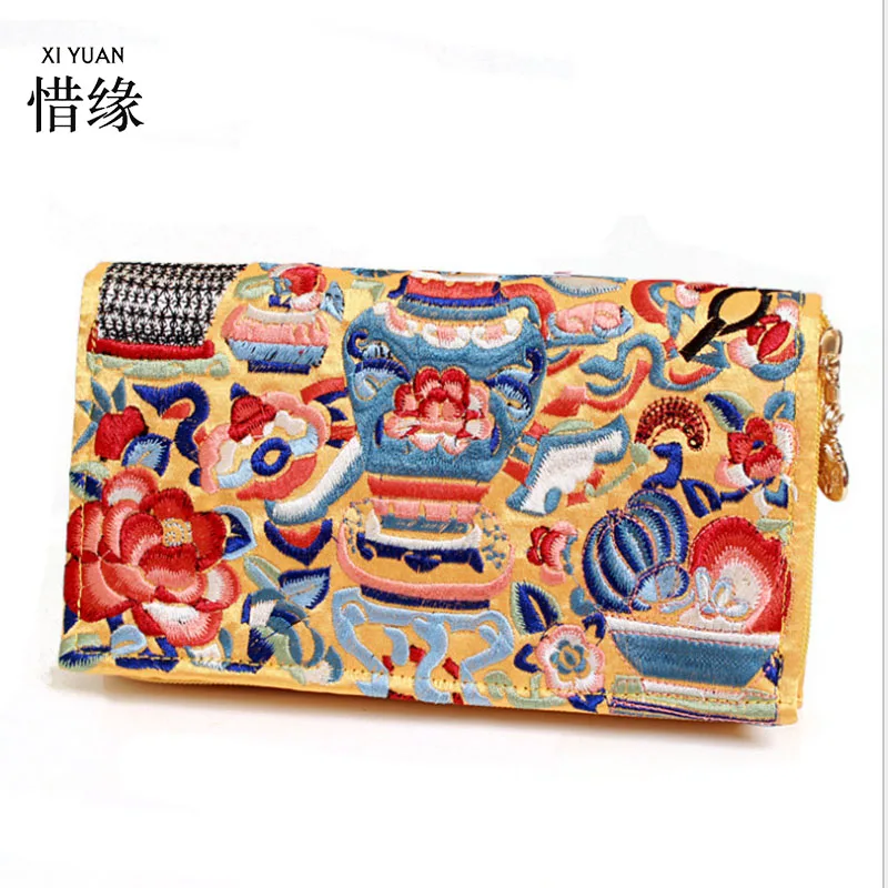 XIYUAN фирменные китайские двусторонние кошельки и с вышивкой для девочек