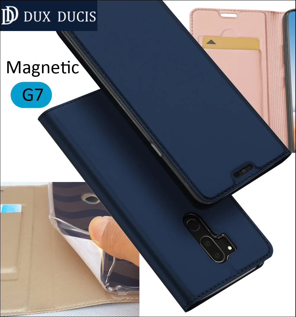 Оригинальный чехол DUX DUCIS для LG G7 кожаный бумажник с откидной