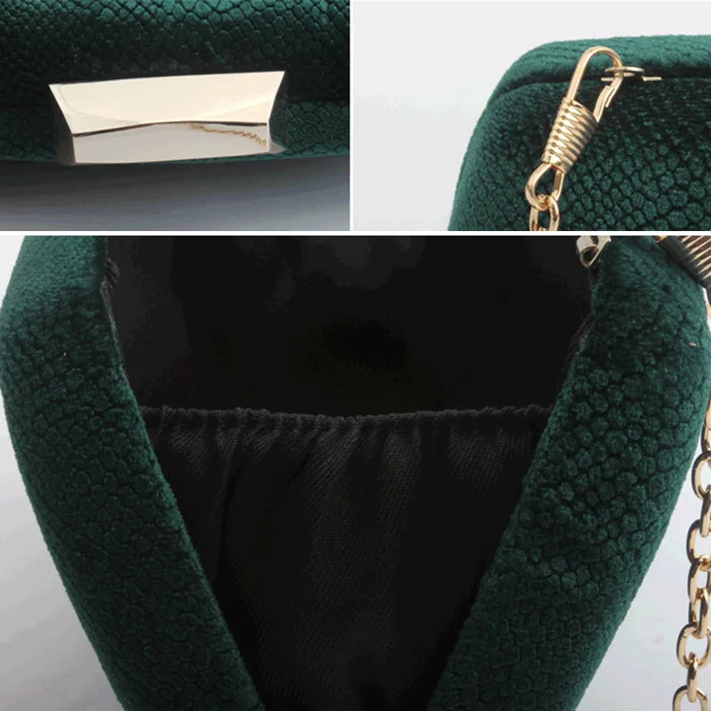 Модная металлическая женская сумка клатч с цепочкой сумки на плечо классический