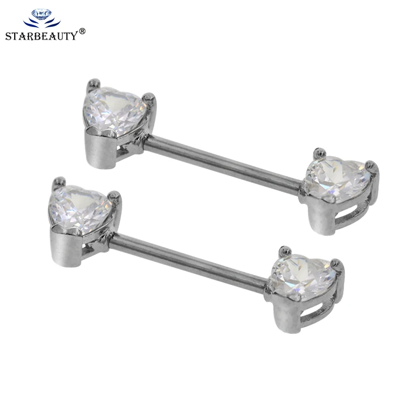 Кольцо для сосков с цирконом 1 6 х14 мм 2 шт.|piercing dangle|nipple ringbody jewelry |