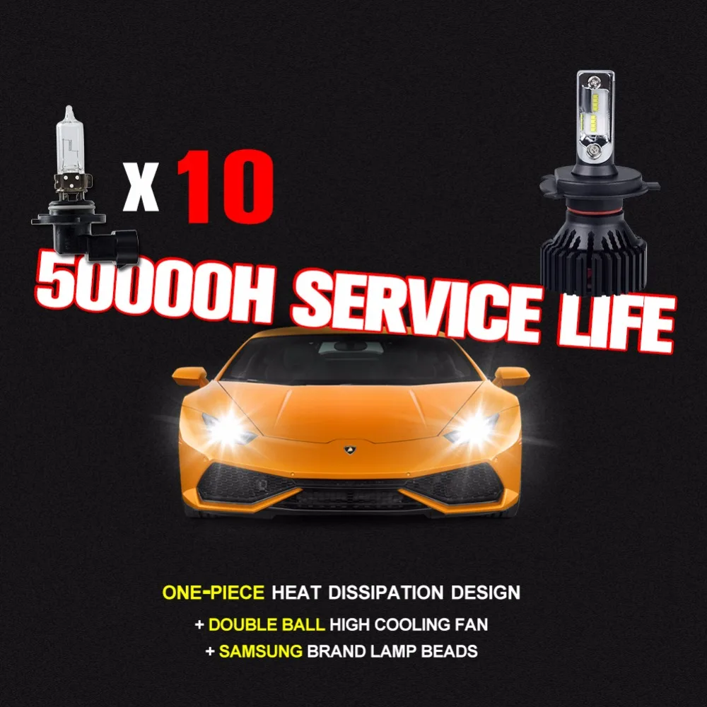 Светодиодсветодиодный фары FOXCNCAR H4 H7 головного света H11 9005 9006 12 В 24 60 Вт 8000 лм 6500 K