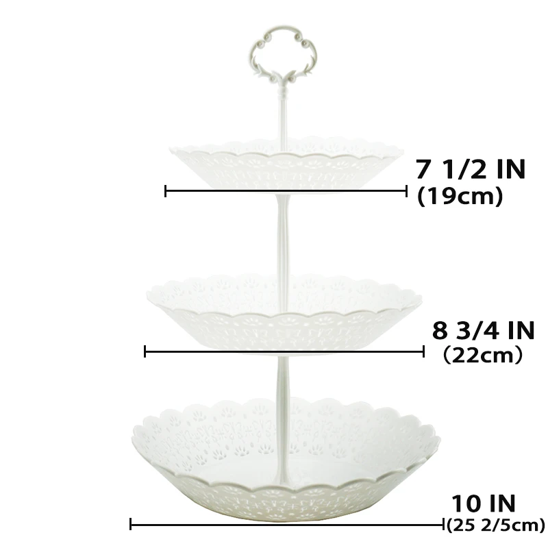 3 уровневая пластиковая подставка для торта и Фруктовая тарелка кексов белая