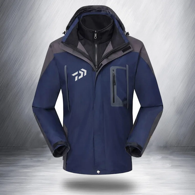 

2019 Autumn Winter DAIWA Fishing Jackets Waterproof Thick Warm Hiking Fishing Clothing Mens 2 Pieces Down Coat Outdoor Clothes