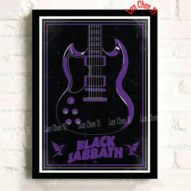 Коричневый Black Sabbath музыка белая мелованная бумага настенные плакаты наклейки украшения дома хорошее качество принты - Цвет: Коричневый