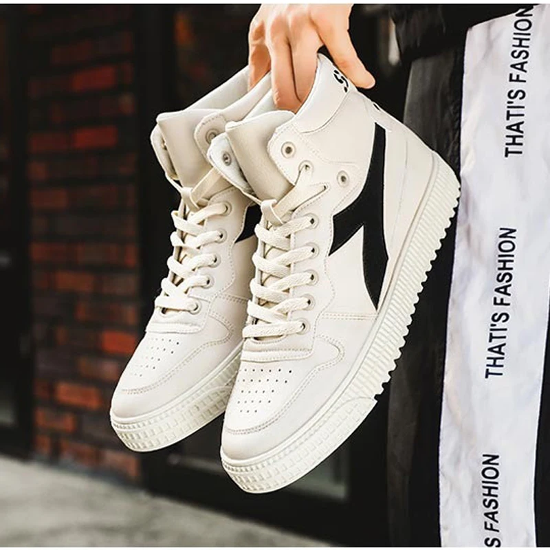 2019 Hot Men Shoes Fashion Warm Fur Winter Boots Autumn PU Leather Footwear For Man New High Top Canvas Casual | Обувь