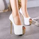 Туфли-гладиаторы на платформе, женские туфли-лодочки с блестками, с открытым носком, на высоком каблуке 16 см, сексуальные женские туфли на высоком каблуке, модные свадебные туфли для невесты