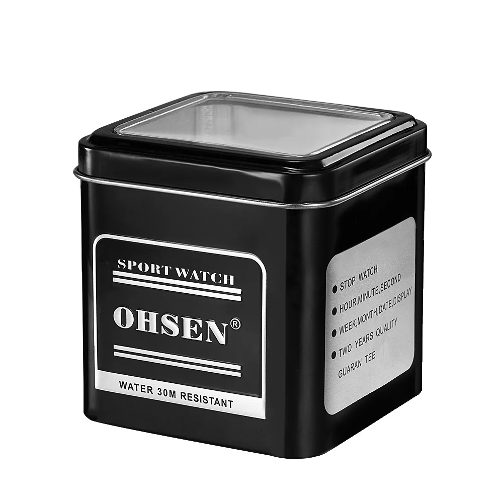OHSEN Модные металлические железные повседневные спортивные часы подарочные