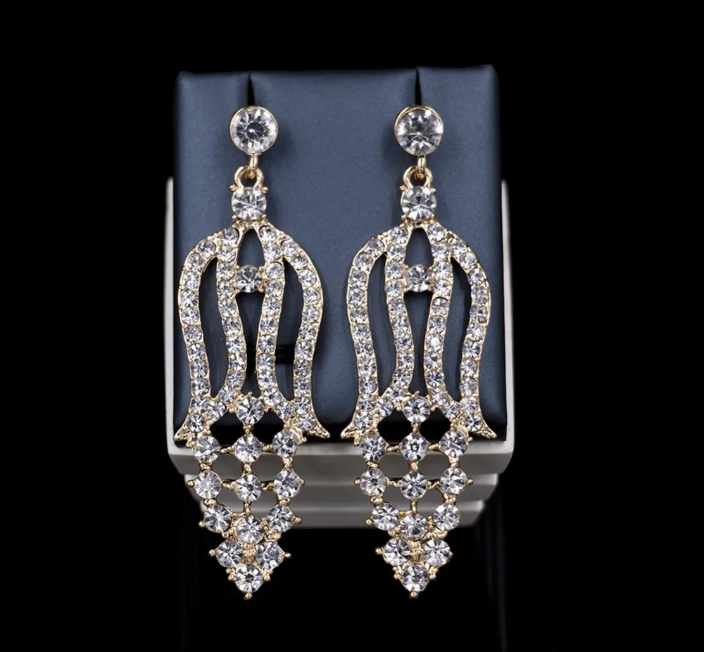 Высокое качество Золотой цвет горный хрусталь Кристалл Ювелирные наборы