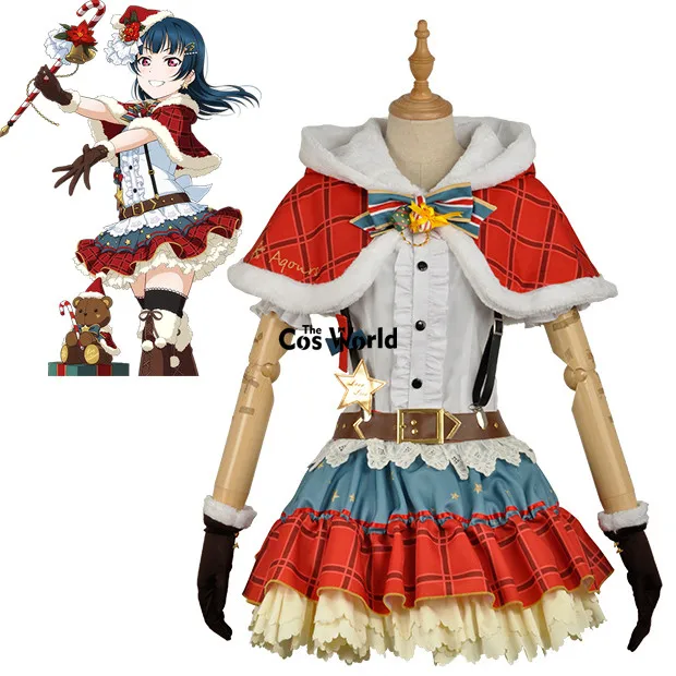 Рождественское платье рубашка с надписью Love Live Sunshine Aqours Tsushima Yoshiko плащ Униформа