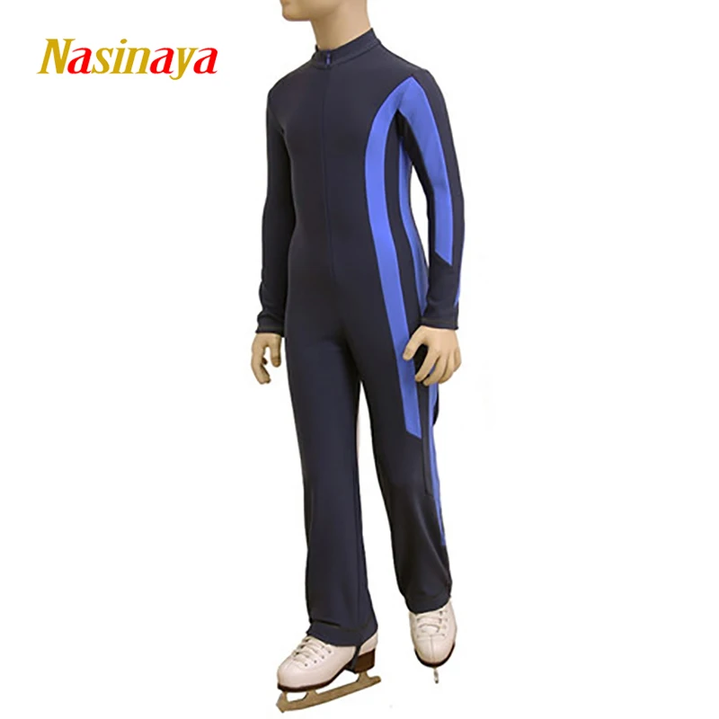 black colorful blue Nasinaya Фигурное катание комбинезон-трико для мальчиков дети Человек Одна деталь индивидуальные Patinaje Катание на коньках костюм для фигурного катания для гимнастики - Цвет: black colorful blue
