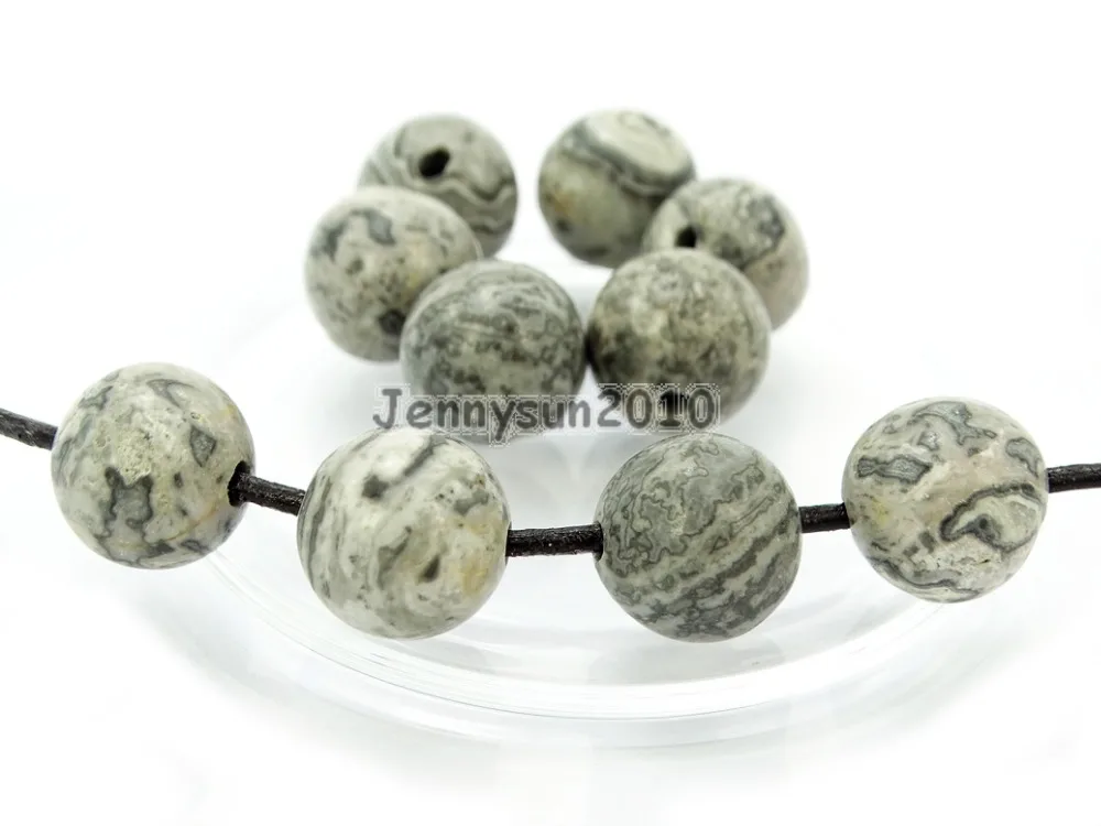 

Natural 8mm Landscape Jas-per Gems Stone (2mm) Big Hole Round Beads for Jewelry Making Crafts 100Pcs/Pack