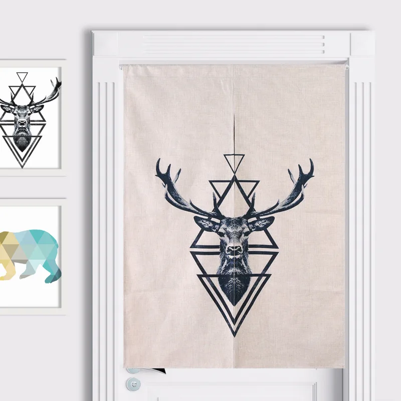 Новинка льняная занавеска в японском стиле для дверей гобелен с принтом оленя