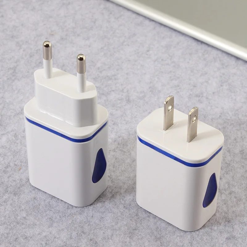 Зарядное устройство для телефона 5 В/2 1 А со светодиодной подсветкой и двойным Usb