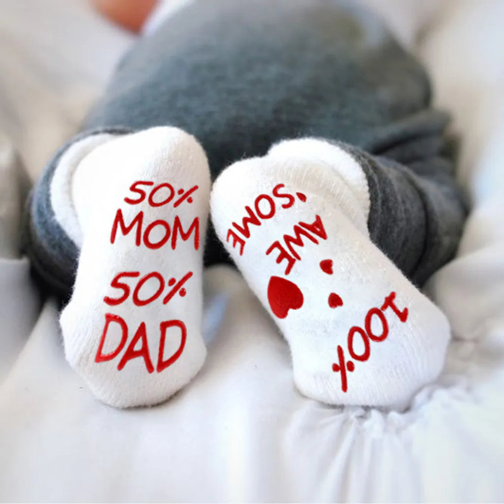 1 ParisNew Arrival Newborn Cotton Cartoon Letter Socks 100% Baby No-slip Infant |