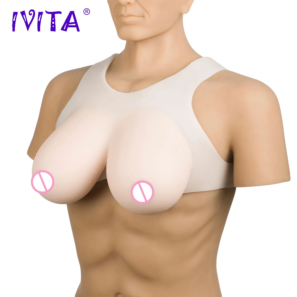 Реалистичная белая силиконовая накладка на грудь IVITA 2400 г искусственные