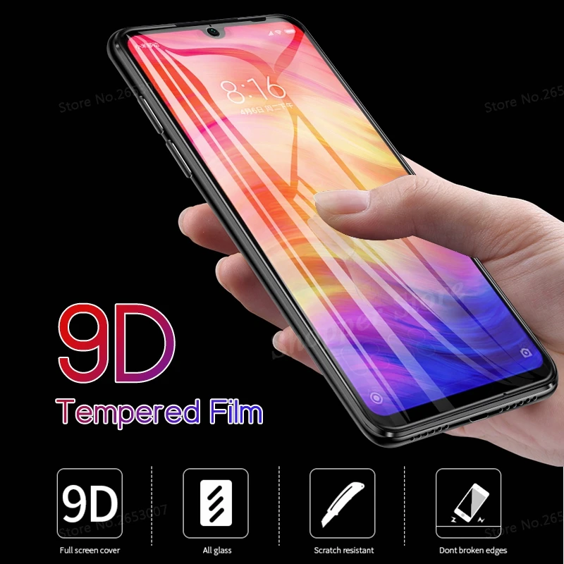 Стекло с полным покрытием 9D для Xiaomi Redmi 7 7A Note 6 Pro 6A 5 K20 Plus чехол Mi 9T Mi8 Lite Mi9 Cc9 6X A1