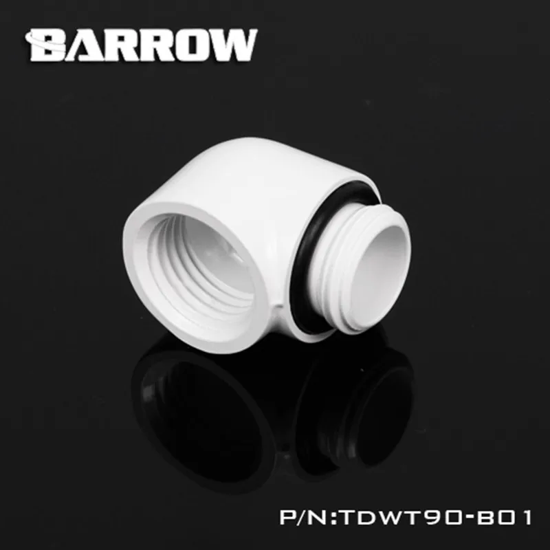 Barrow Brass черный белый серебристый резьба G1/4 дюйма 90 градусов адаптер для водяного
