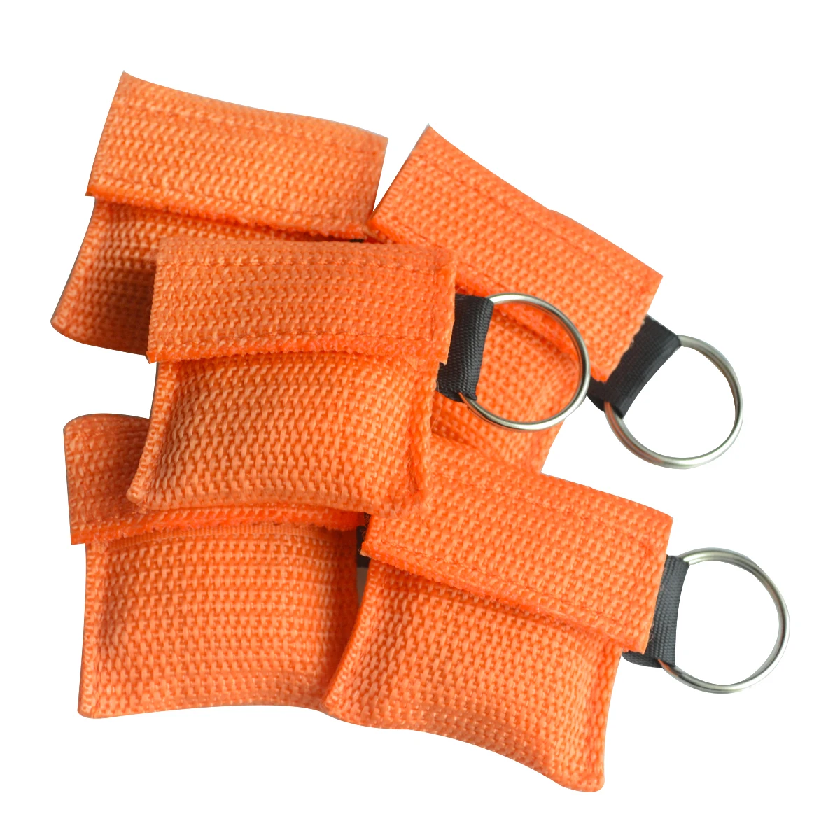 

100pcs CPR Resuscitator Mask Keychain Disposable Breathing Mask Mouth Breath One-way Valve Face Shield First Aid CPR Training