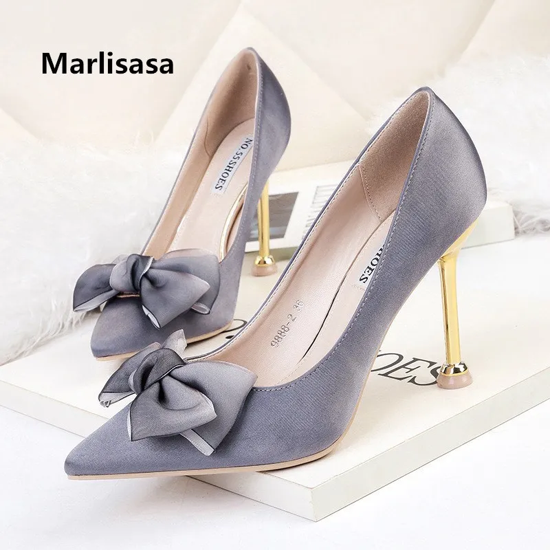 Marlisasa Mujer Tacones Altos женские модные милые удобные туфли лодочки с бантом на высоком